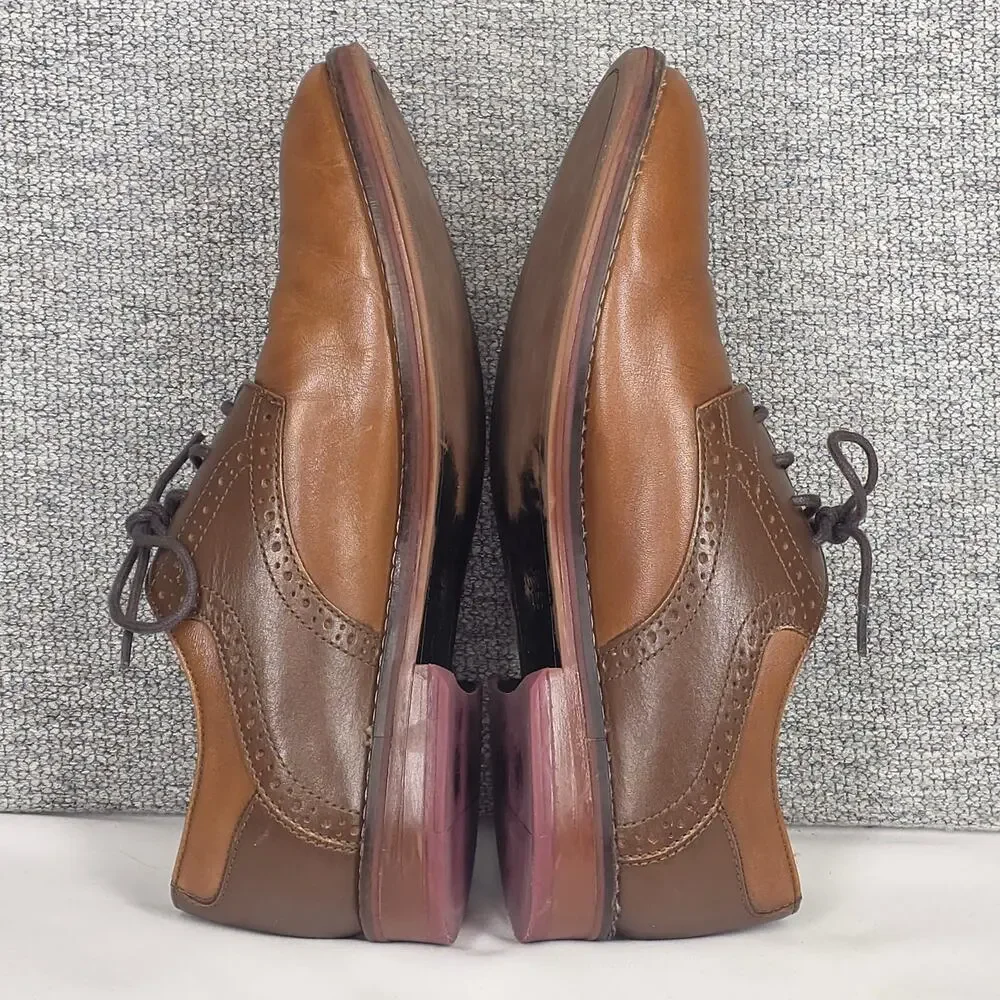 JOHNSTON & MURPHY CLASSIC BOY’S BROWN GENUINE LEATHER DRESS SHOES – SIZE 5M YTH